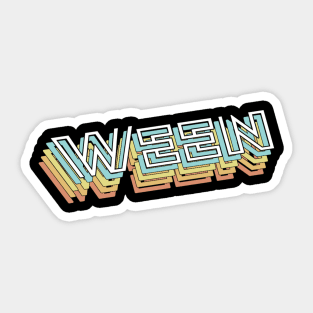 Ween Retro Typography Faded Style Sticker